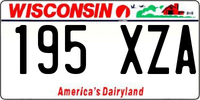 WI license plate 195XZA