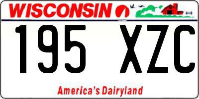 WI license plate 195XZC