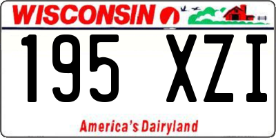 WI license plate 195XZI