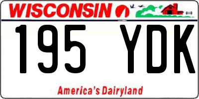 WI license plate 195YDK