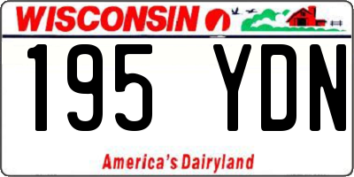 WI license plate 195YDN
