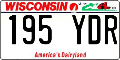WI license plate 195YDR