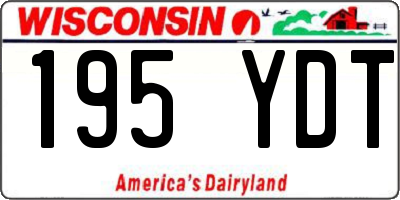 WI license plate 195YDT