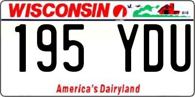 WI license plate 195YDU