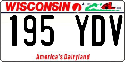 WI license plate 195YDV