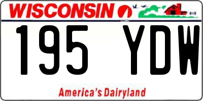 WI license plate 195YDW