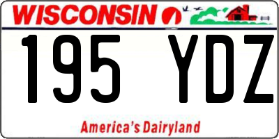 WI license plate 195YDZ
