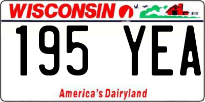 WI license plate 195YEA