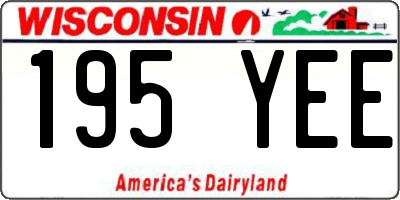 WI license plate 195YEE