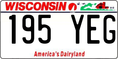 WI license plate 195YEG