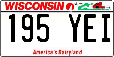 WI license plate 195YEI