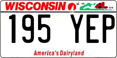 WI license plate 195YEP