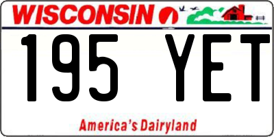 WI license plate 195YET