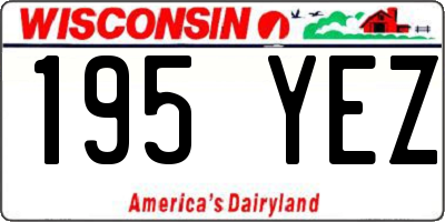 WI license plate 195YEZ