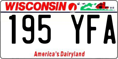 WI license plate 195YFA