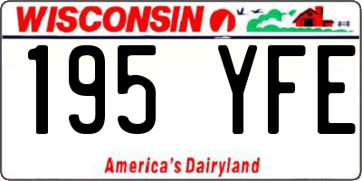 WI license plate 195YFE
