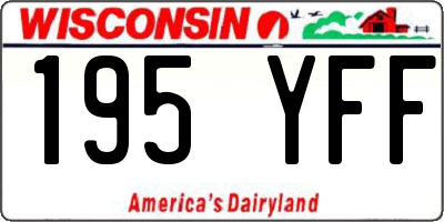 WI license plate 195YFF