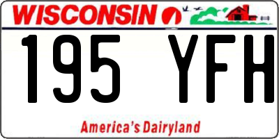 WI license plate 195YFH