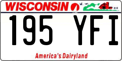 WI license plate 195YFI