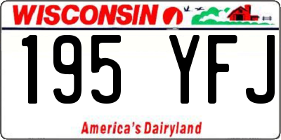 WI license plate 195YFJ