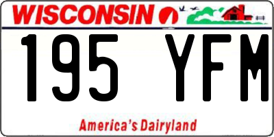 WI license plate 195YFM