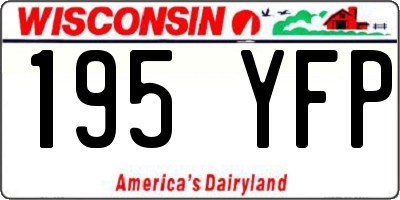 WI license plate 195YFP