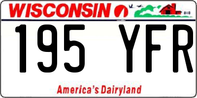 WI license plate 195YFR