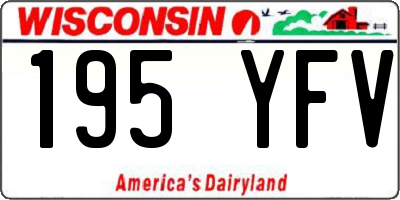 WI license plate 195YFV