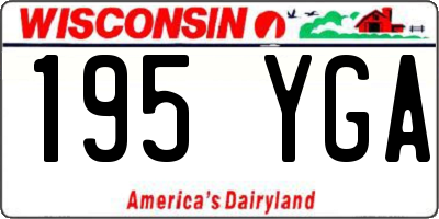 WI license plate 195YGA
