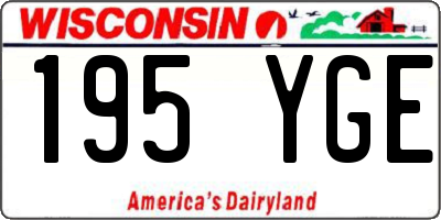 WI license plate 195YGE