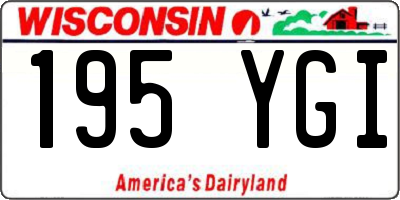 WI license plate 195YGI