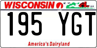 WI license plate 195YGT