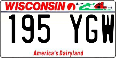 WI license plate 195YGW