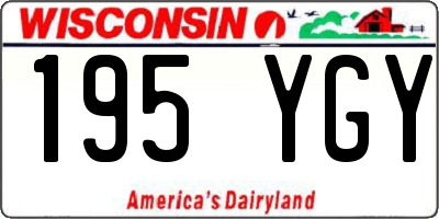 WI license plate 195YGY