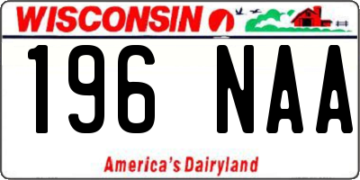 WI license plate 196NAA