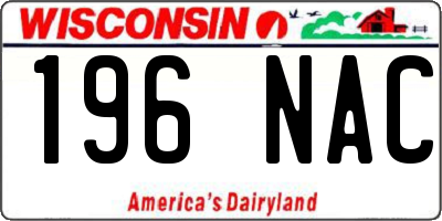 WI license plate 196NAC