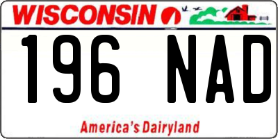 WI license plate 196NAD