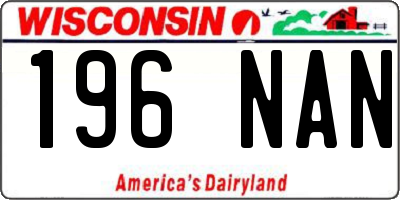 WI license plate 196NAN