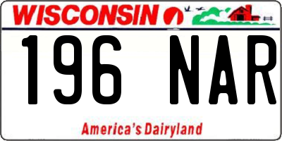 WI license plate 196NAR