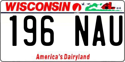 WI license plate 196NAU