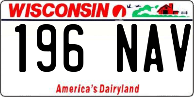 WI license plate 196NAV