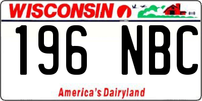 WI license plate 196NBC