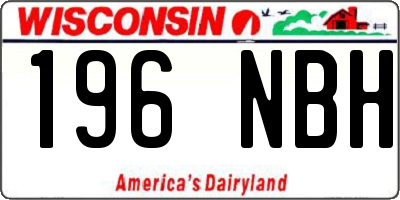 WI license plate 196NBH