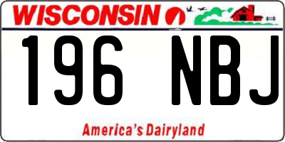 WI license plate 196NBJ