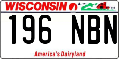 WI license plate 196NBN