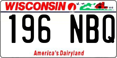 WI license plate 196NBQ