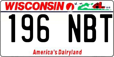 WI license plate 196NBT
