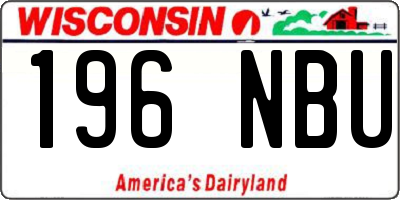 WI license plate 196NBU