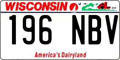 WI license plate 196NBV