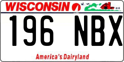 WI license plate 196NBX